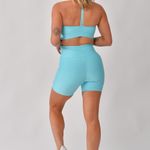Bermuda Fitness Cintura Alta Azul Lusty