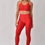 Legging Fitness Cintura Alta Vermelha Lusty