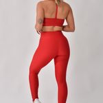 Legging Fitness Cintura Alta Vermelha Lusty