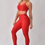 Legging Fitness Cintura Alta Vermelha Lusty