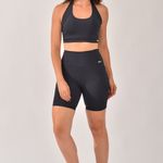 Conjunto Bermuda Fitness Cintura Alta Preto Essence