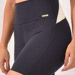 Conjunto Bermuda Fitness Cintura Alta Preto Essence