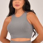 Cropped Canelado Feminino Cinza Curve