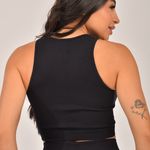 Cropped Canelado Feminino Preto Curve