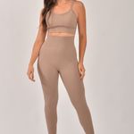 Legging Fitness Feminina Texturizada Bege Sense