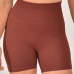 Short Fitness Cintura Alta Marrom Lumine