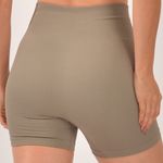 Short Fitness Cintura Alta Marrom Acinzentado Lumine