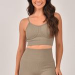 Conjunto Short Fitness Cintura Alta Marrom Acinzentado Lumine