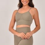 Conjunto Short Fitness Cintura Alta Marrom Acinzentado Lumine
