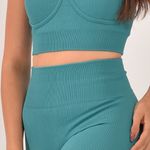 Conjunto Short Fitness Cintura Alta Verde Lumine
