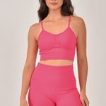 Conjunto Short Fitness Cintura Alta Rosa Lumine