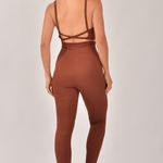 Conjunto Legging Fitness Texturizada Marrom Sense
