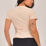 Blusa Gola Redonda Feminina Off White Básica Zen
