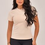 Blusa Gola Redonda Feminina Off White Básica Zen