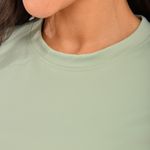 Blusa Gola Redonda Feminina Verde Básica Zen