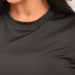 Blusa Gola Redonda Feminina Preta Básica Zen