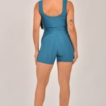 Conjunto Short Fitness Jacquard Azul Active