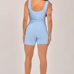 Conjunto Short Fitness Jacquard Azul Bebe Active