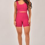 Conjunto Bermuda Fitness Jacquard Rosa Active