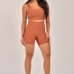 Conjunto Short Fitness Jacquard Marrom Active