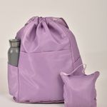 Mochila Bolsa Saco Três Compartimentos Lilás Impermeável