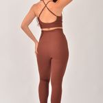 Conjunto Legging Fitness Cintura Alta Marrom Glam