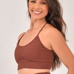 Top Fitness Com Bojo Marrom Glam