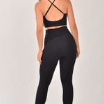 Conjunto Legging Fitness Cintura Alta Preta Glam