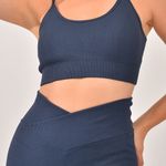 Conjunto Legging Fitness Cintura Alta Marinho Glam