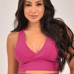 Top Cropped Fitness Rosa Fúcsia