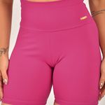Bermuda Fitness Poliamida Lisa Rosa Fúcsia Básica