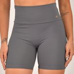 Bermuda Fitness Cintura Alta Cinza Flex