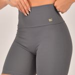 Bermuda Fitness Cintura Alta Cinza Flex