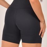 Bermuda Fitness Cintura Alta Preta Flex