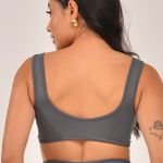 Top Fitness Com Bojo Cinza Flex