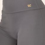 Conjunto Bermuda Fitness Cintura Alta Cinza Flex