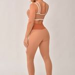 Conjunto Legging Fitness Recortes Marrom Tropic