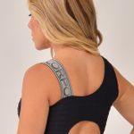 Top Fitness Com Bojo Preto Com Elástico Cinza Send
