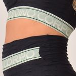 Legging Fitness Cintura Alta Preto Com Elástico Verde Send