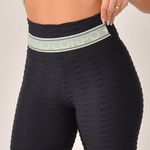 Short Fitness Cintura Alta Preto com Elástico Verde Send