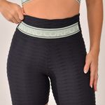 Short Fitness Cintura Alta Preto com Elástico Verde Send