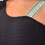 Conjunto Short Fitness Cintura Alta Preto Com Elástico Verde Send