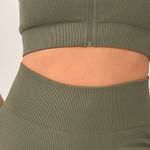 Top Fitness Com Zíper Verde Canelado Bold