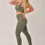 Conjunto Legging Canelada Básica Verde Bold