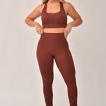 Conjunto Legging Canelada Básica Marrom Bold