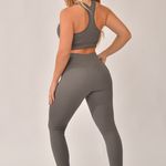 Conjunto Legging Canelada Básica Cinza Bold