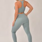 Conjunto Legging Canelada Básica Azul Bold