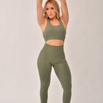 Conjunto Legging Cintura Alta Fitness Verde Full