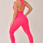 Conjunto Legging Cintura Alta Fitness Rosa Full