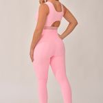 Conjunto Legging Fitness Cintura Alta Rosa Com Elástico  Send